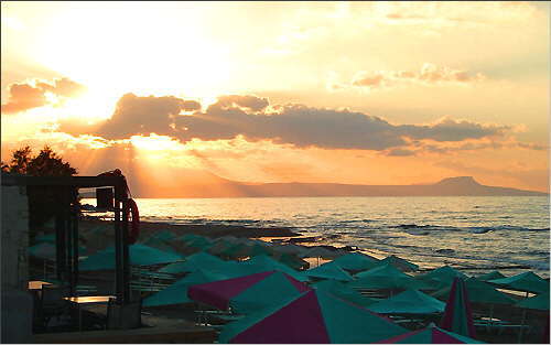 Sonnenuntergang ber der Halbinsel Akrotiri